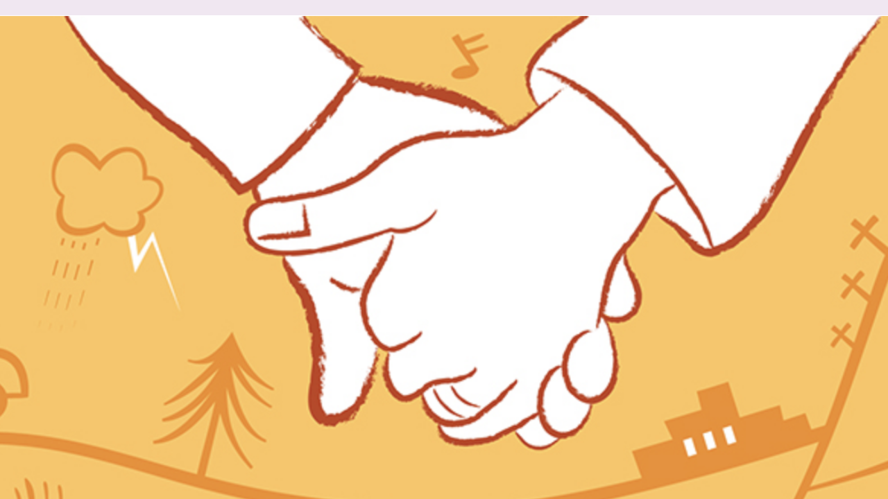 illustration med två händer som håller i varandra