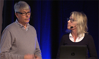 Bild på Lars Widén och Lena Liedholm som föreläser