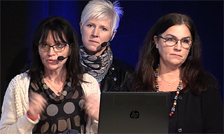Bild på Miriam Carlsson, Lenita Pettersson, Ann Simonsson som föreläser