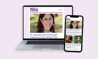 En dator och en mobil visar nyhetsbrevet.