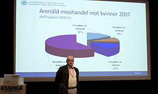 Bild på Ulf Axberg som står på scen och föreläser