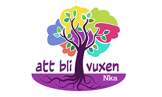 Ett träd och texten Att bli vuxen.