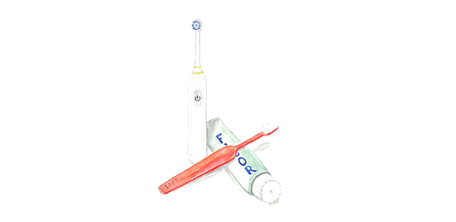 Illustration som visar tandborste