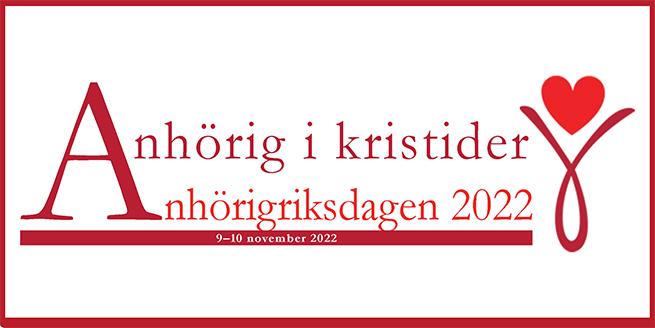 Logga med texten Anhörig i Kristider, Anhörigriksdagen 2022