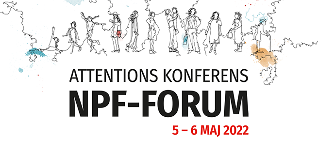 Banner med texten Attentions konferens NPF-FORUM, 5-6 maj 2022
