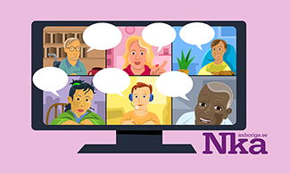 Illustration som visar ett videosamtal