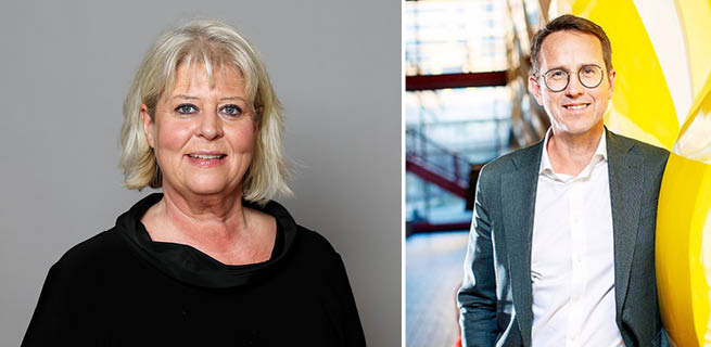 Socialtjänstminister Camilla Waltersson Grönvall och Lars Lööw. 