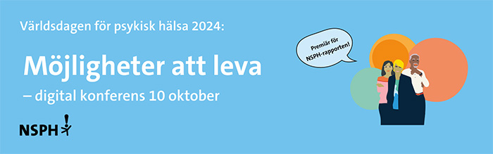 Banner med texten "Möjligheter att leva"