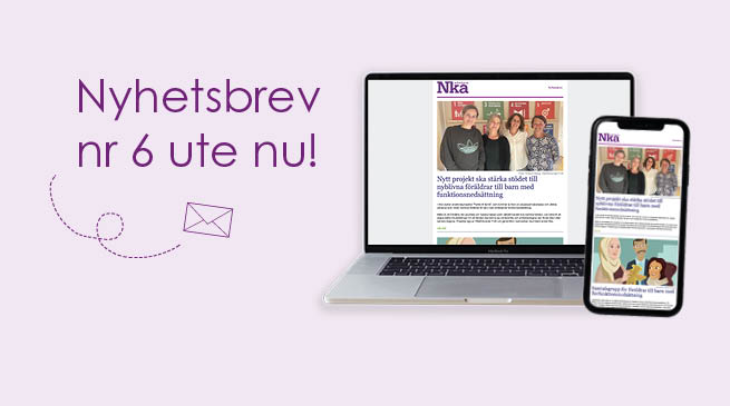 Nyhetsbrevet syns på en dator och en mobil.