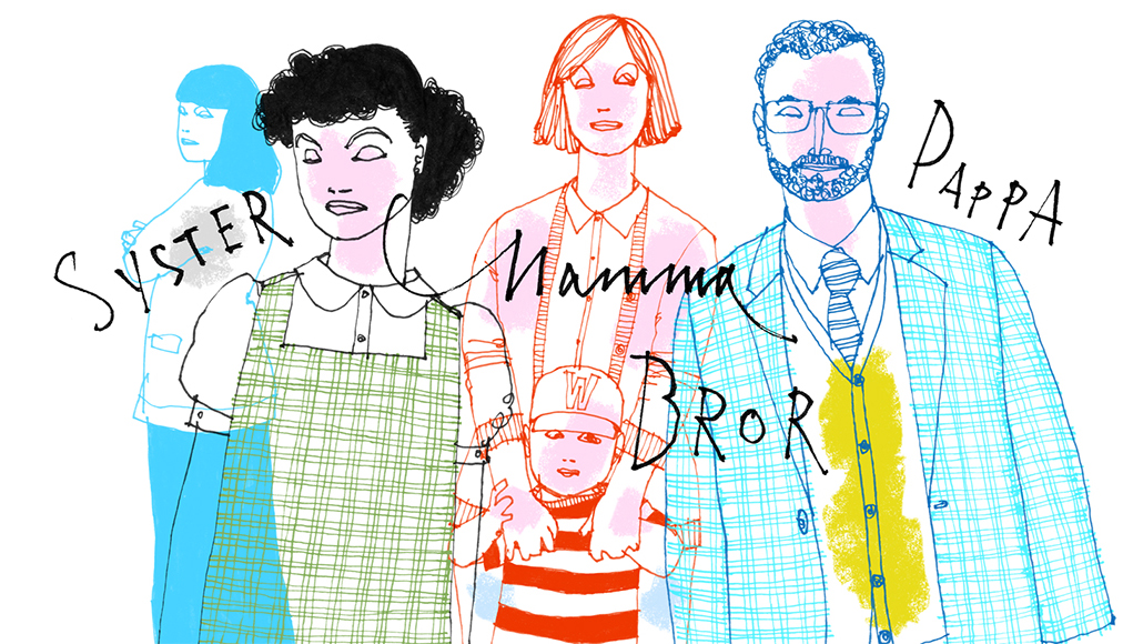 Illustration som visar en familj.
